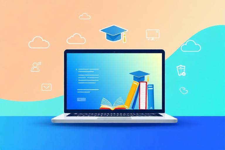 Learning management system on a laptop